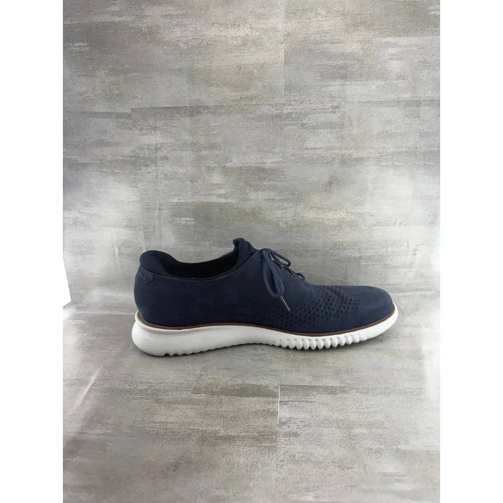 Cole Haan Zerogrand Wingtip Oxford Men Sz 12M Navy Blue Nubuck Shoes C23806